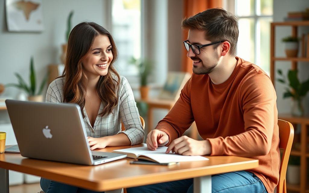 A one-to-one English tutoring session